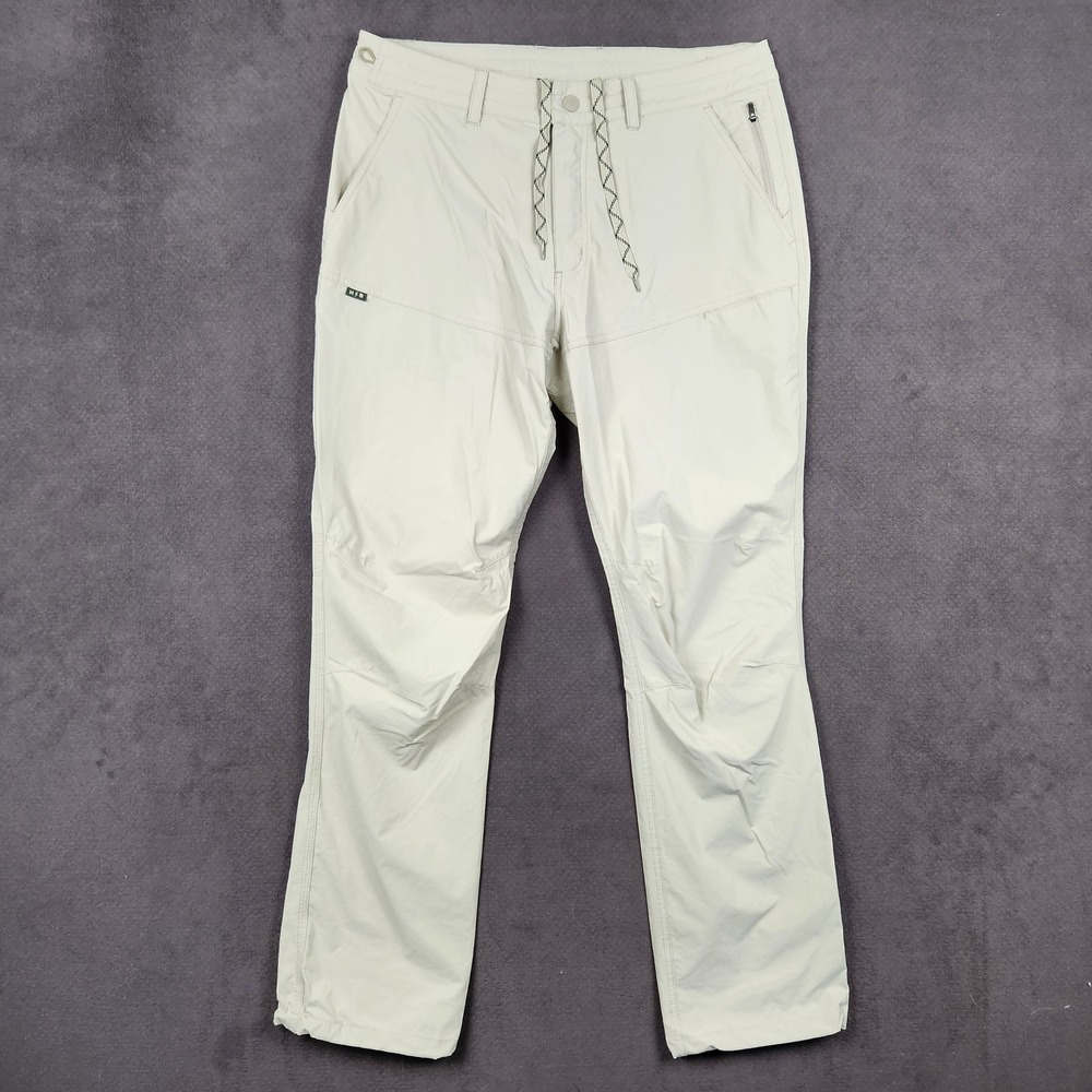 Howler Brothers Shoalwater Tech Pants Mens 34x32 Stone Ripstop Stretch Hiking